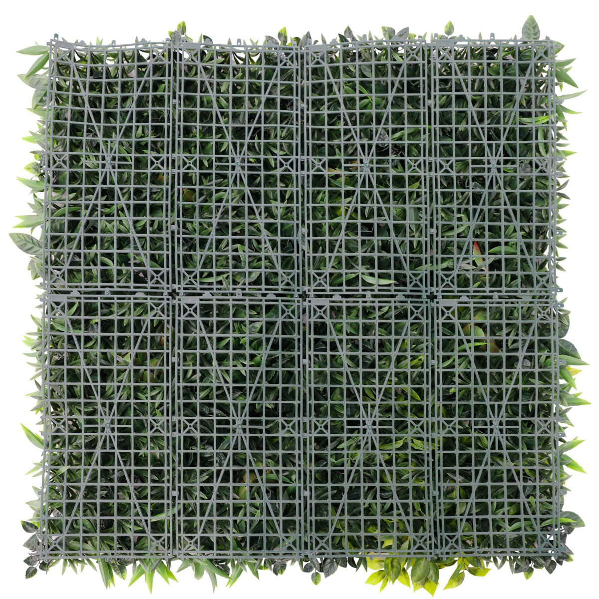 Small sample of Designer Plants USA Green Meadows vertical garden panel with artificial MondoGrass backing showing lush green foliage.