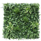 Small sample of Designer Plants USA Green Tropics vertical garden panel with lush artificial green tropical foliage.