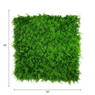Small sample of lush fern green artificial wall panel by Designer Plants USA, UV resistant and suitable for commercial use