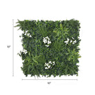 Small sample of Snowy White artificial vertical garden panel by Designer Plants USA, UV resistant, ideal for indoor or outdoor decor