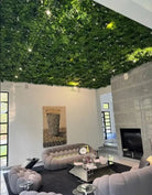 Small sample of Designer Plants USA White Oasis Vertical Garden panel showing artificial green wall with lush greenery on ceiling.