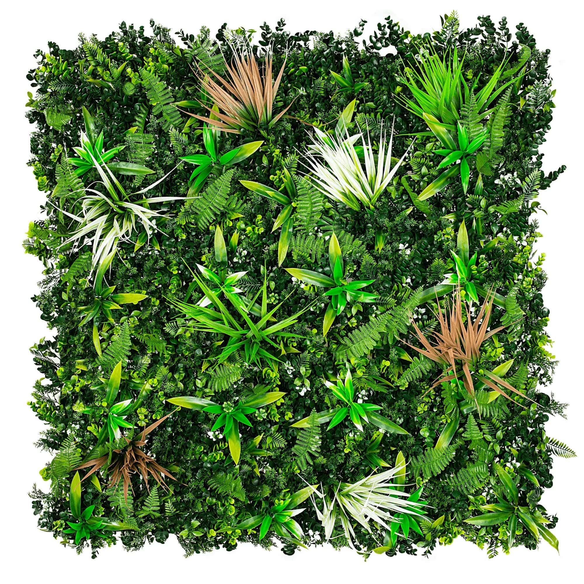 Small sample of Designer Plants USA Wild Tropics Vertical Garden, showcasing artificial tropical plant panels for indoor decor.