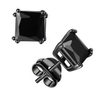 Sterling silver square stud earrings from Donatello Gian's The Black Out collection, showcasing sleek, modern jewelry design.