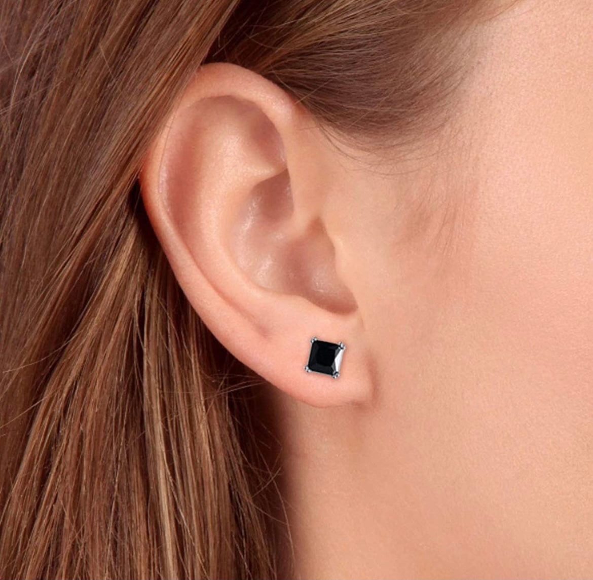 Sterling silver square stud earrings from Donatello Gian's "The Black Out" collection, showcasing sleek, modern jewelry design.