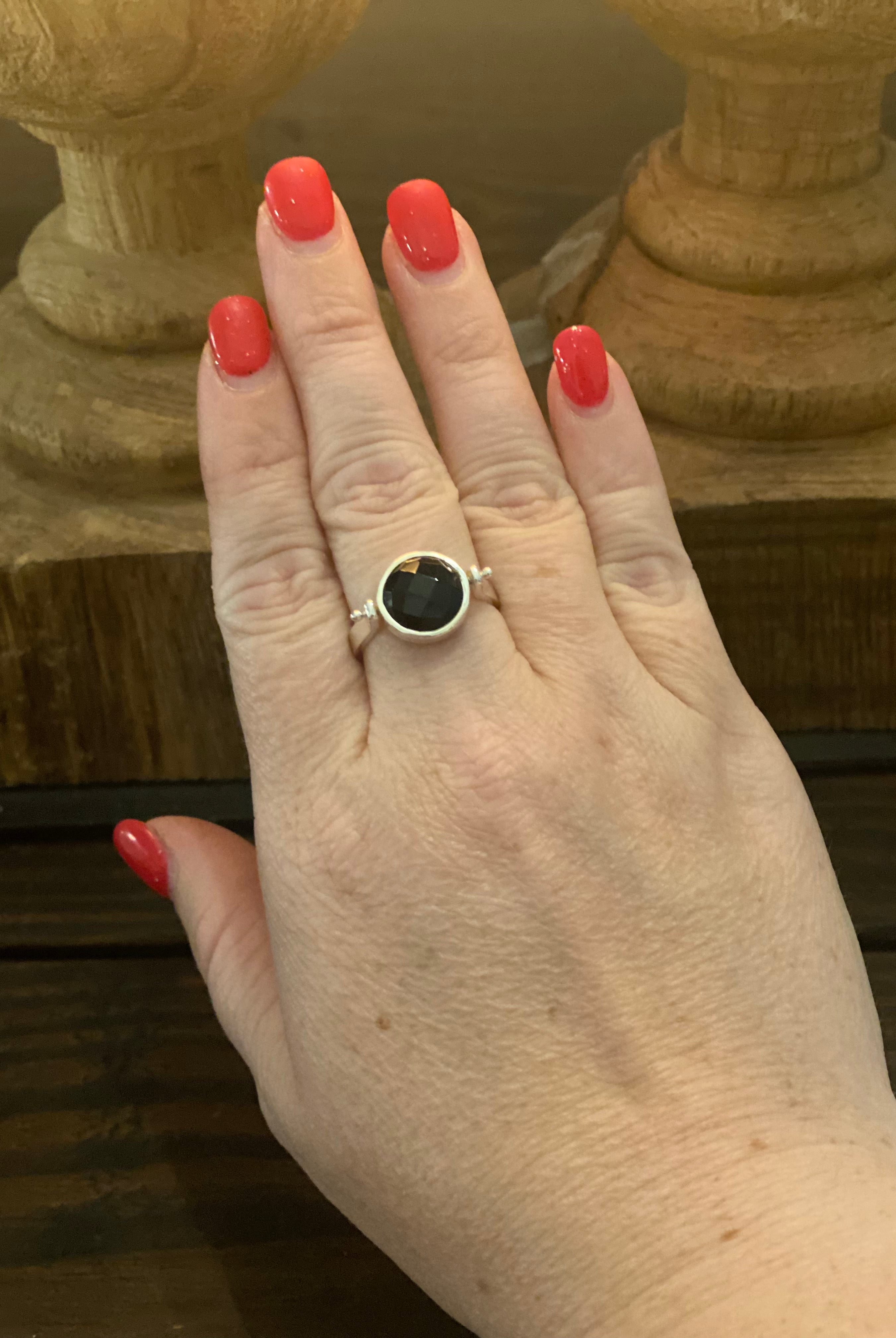 Duo Flip Rainbow Moonstone, Black Onyx 925 Sterling Silver Ring Size 7 - Practical Magic Store