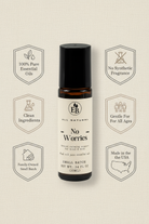 Elderberry Boost No Worries calming essential oil roll-on with soothing herbal blend in a compact applicator