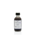 2oz Elderberry Boost LLC elderberry syrup shot in a small glass bottle, showcasing the vibrant purple elderberry syrup inside.