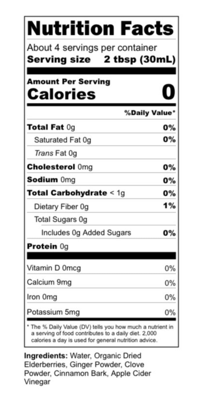Elderberry Boost honey-free elderberry syrup in a 4 oz bottle, natural immune support supplement from Elderberry Boost, LLC.