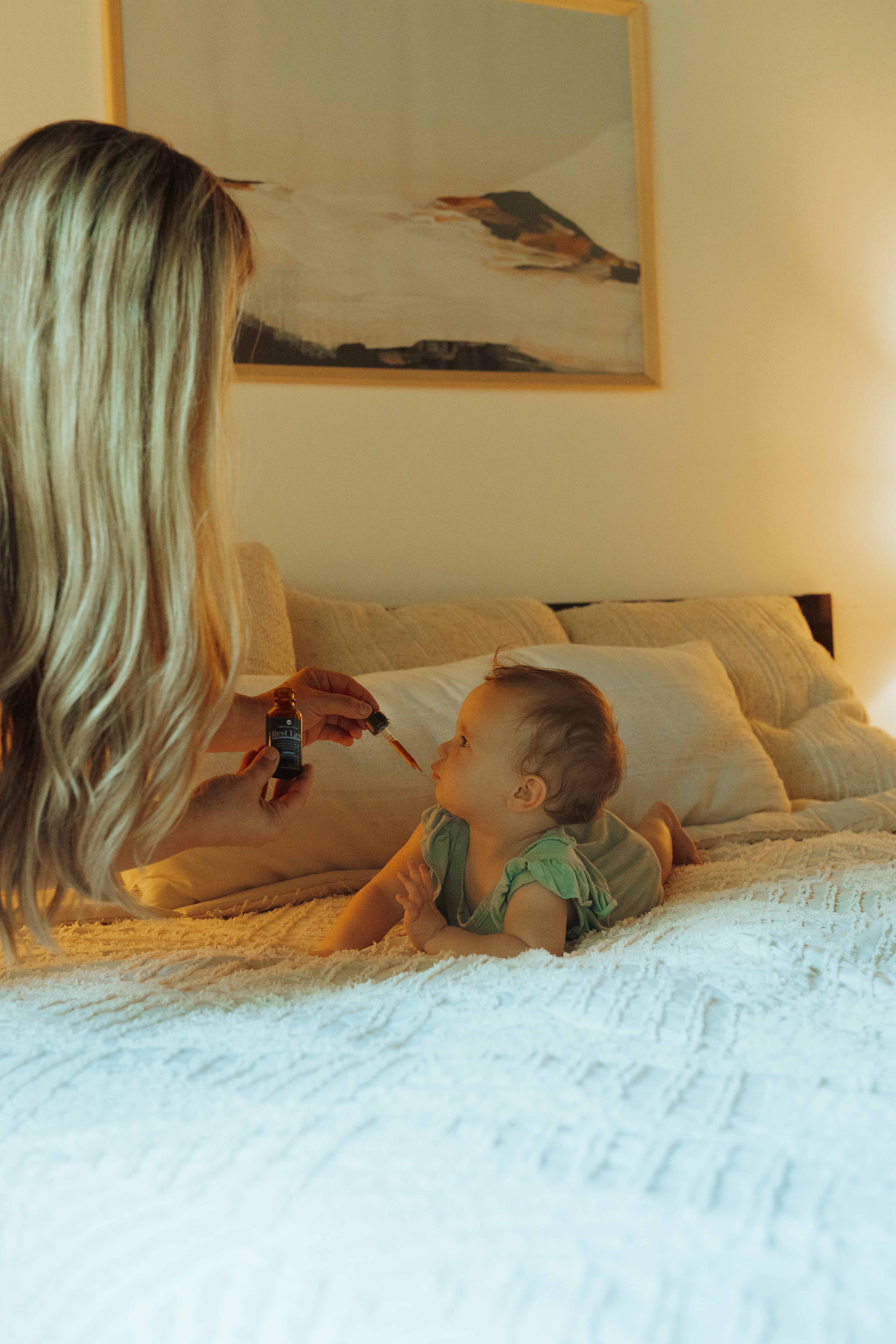 Elderberry Boost LLC Rest Easy all-natural sleep remedy tincture bottle with label and dropper for restful sleep support.