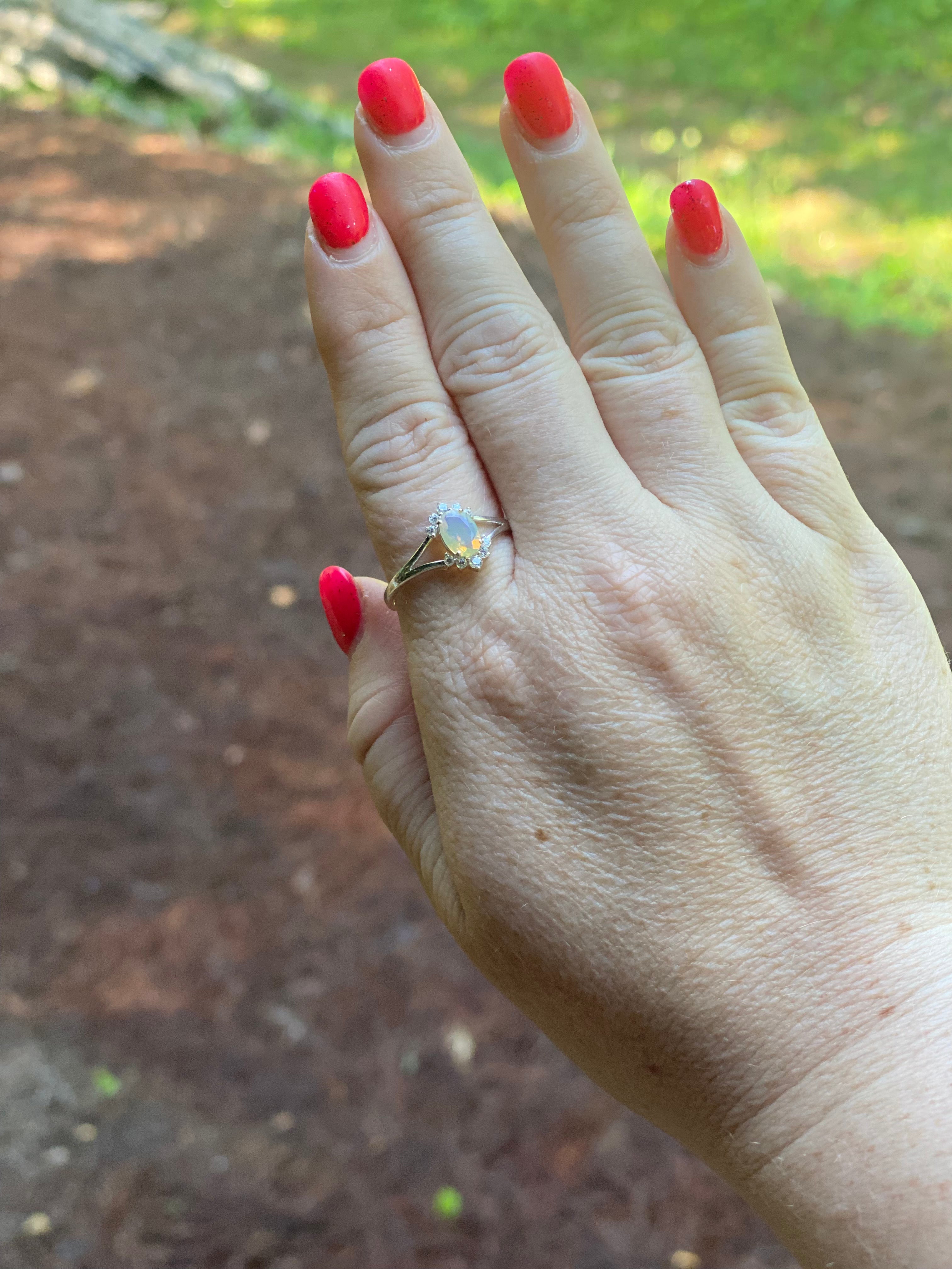 Ethiopian Opal "Royalty" 925 Sterling Silver Ring - Practical Magic Store