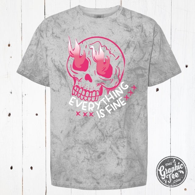 The Graphic Tee's pigment dyed Colorblast SS graphic tee featuring a skull design on soft fabric.