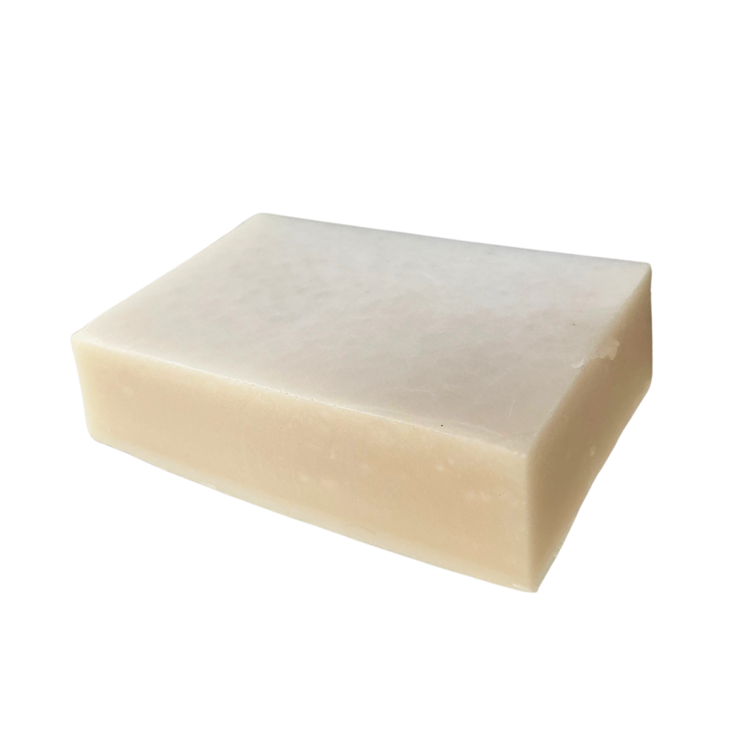 Lavender Mint Goat Milk Bar Soap by FARMERS Lavender Co. showing a rustic soap bar with lavender and mint accents.