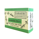 Bar of FARMERS Lavender Co. Lavender Mint Goat Milk Bar Soap with lavender and mint scent, showcasing the soap's smooth, creamy texture.