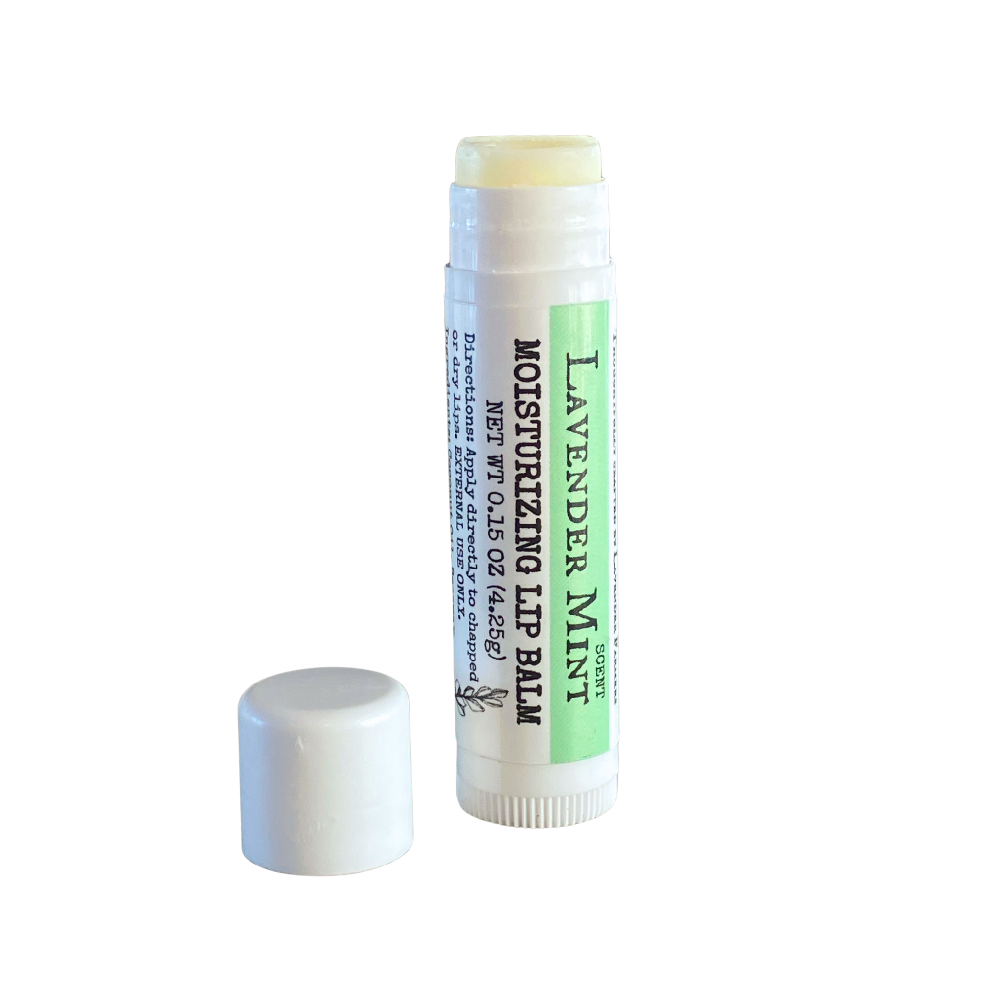 Lavender Mint Lip Balm by FARMERS Lavender Co., showing the smooth, natural balm in a small tin container with lavender and mint scent.