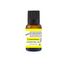 Bottled lemongrass pure essential oil by FARMERS Lavender Co., with a label showing fresh lemongrass and botanical illustrations.