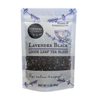 Lavender Black Loose Leaf Tea Blend from FARMERS Lavender Co., showing dark tea leaves with lavender flower accents.
