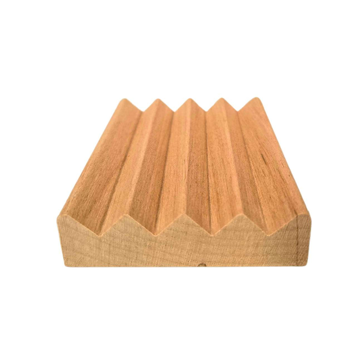 Boardwalk-style wood soap dish from Fern Valley Soap holding goat milk soap, designed as a drainage accessory for soap storage.