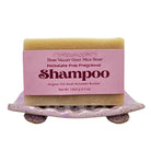 Handmade goat milk shampoo bar with argan oil and avocado butter, featuring a floral scent, from Fern Valley Soap.