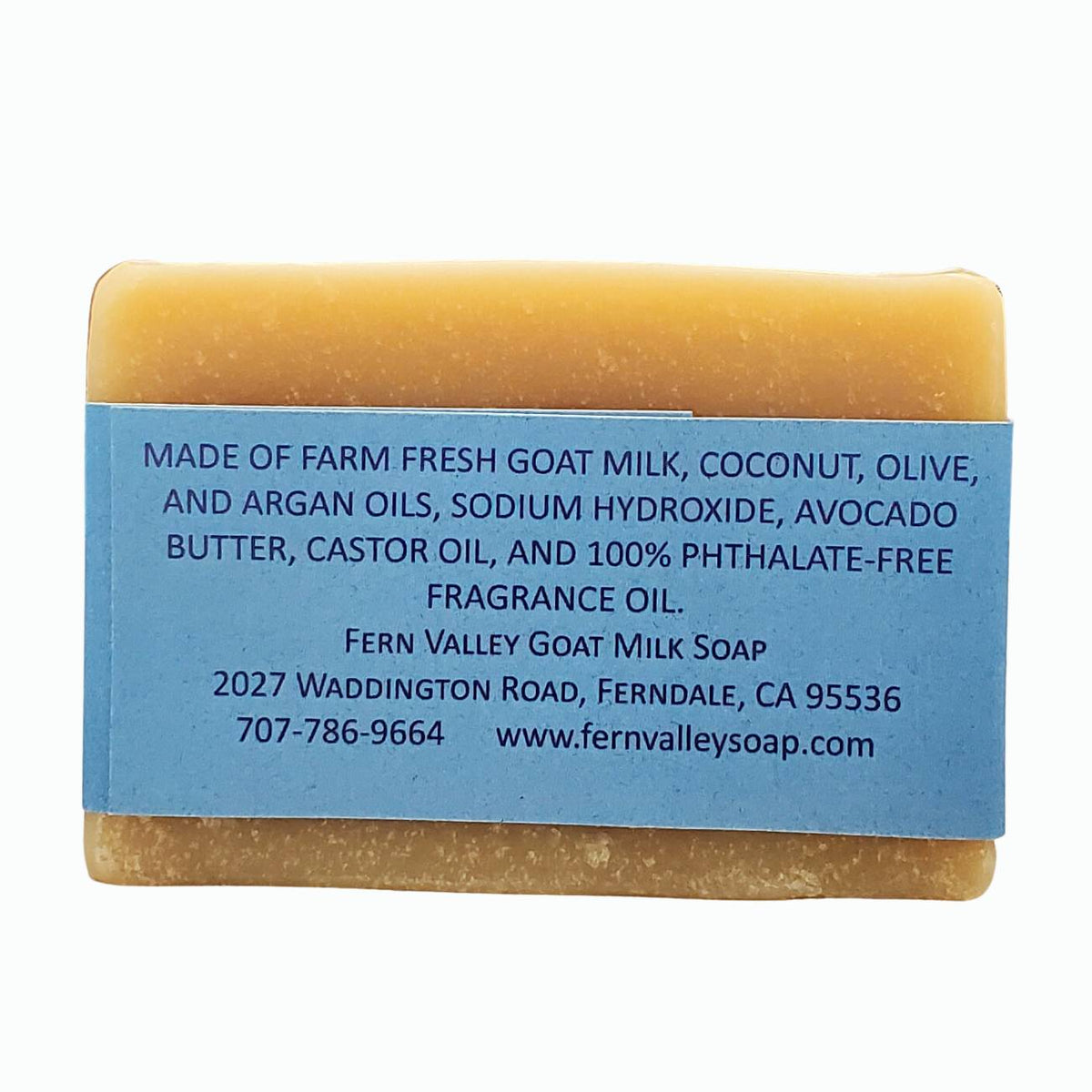 Handmade Fern Valley Goat Milk Shampoo Bar with argan oil and avocado butter, designed for men, showing the soap's natural texture.