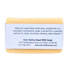 Fern Valley Goat Milk Soap for gentle cleansing, fragrance-free handmade soap with creamy texture and soothing ingredients.