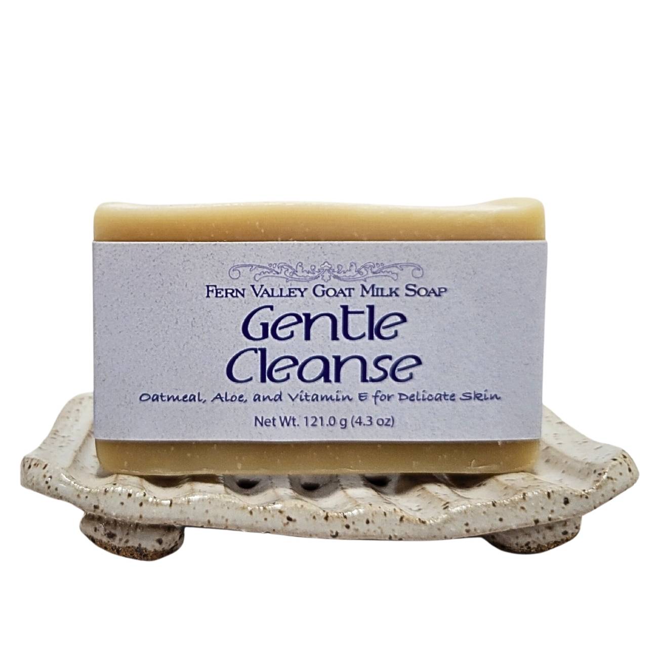 Fragrance-free handmade goat milk soap from Fern Valley Soap, featuring a gentle cleansing bar displayed on a white background.