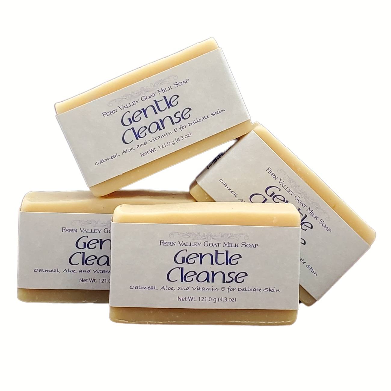 Fragrance-free handmade goat milk soap by Fern Valley Soap, showing a bar of gentle cleanser with creamy texture.