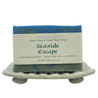 Fern Valley Goat Milk Soap with Dead Sea minerals, featuring a seaside-inspired design and natural ingredients in a bar form.