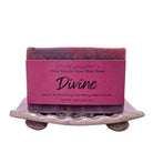 Fern Valley Soap natural goat milk soap with exfoliating cranberry seed scrub and musky floral scent, shown in the image.