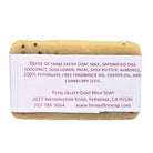 Fern Valley Goat Milk Soap with cranberry and pomegranate exfoliating scrub, showing the natural soap bar with vibrant fruit ingredients.