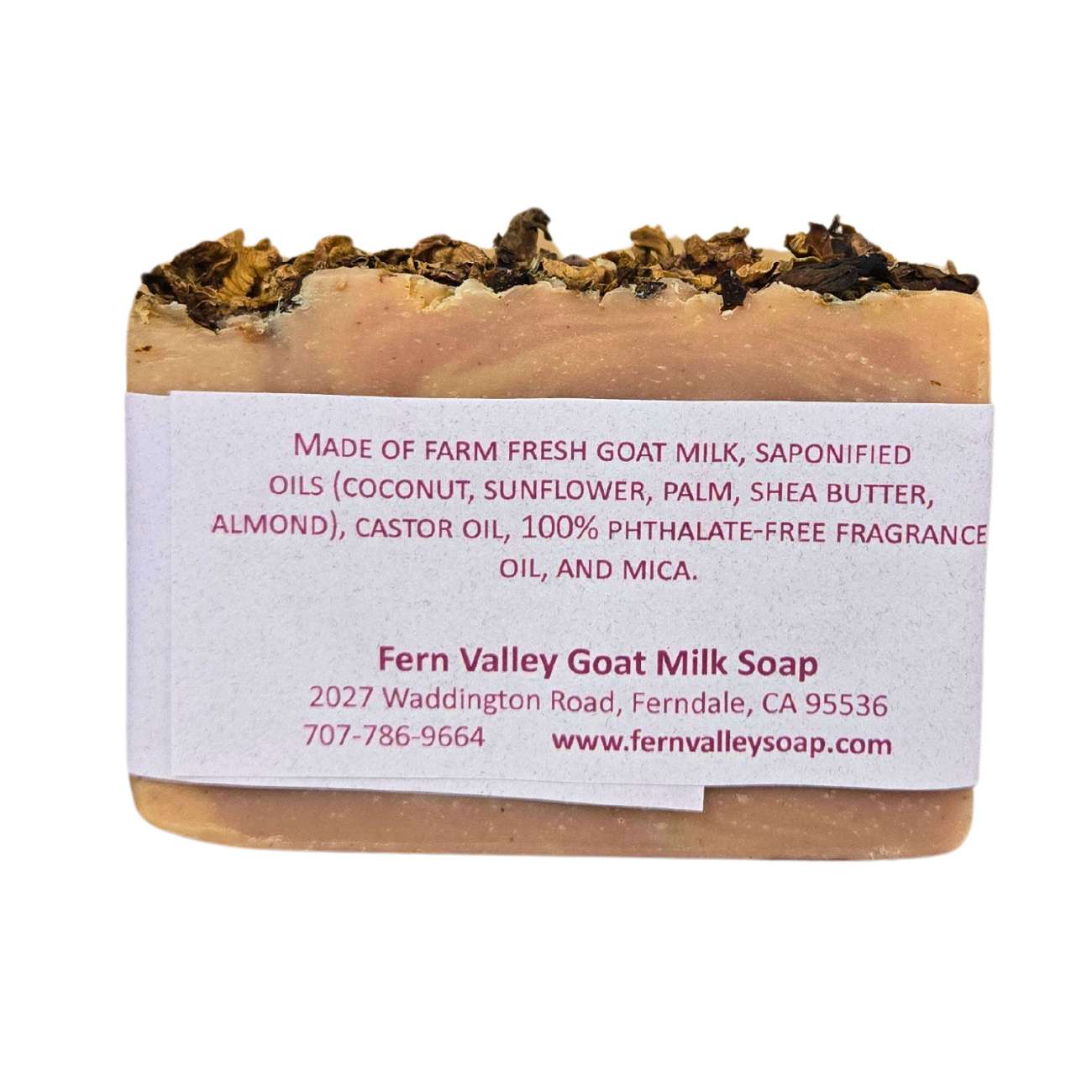 Fern Valley Soap natural goat milk soap with citrus exfoliating scrub, showcasing a creamy bar with citrus zest and exfoliant texture.