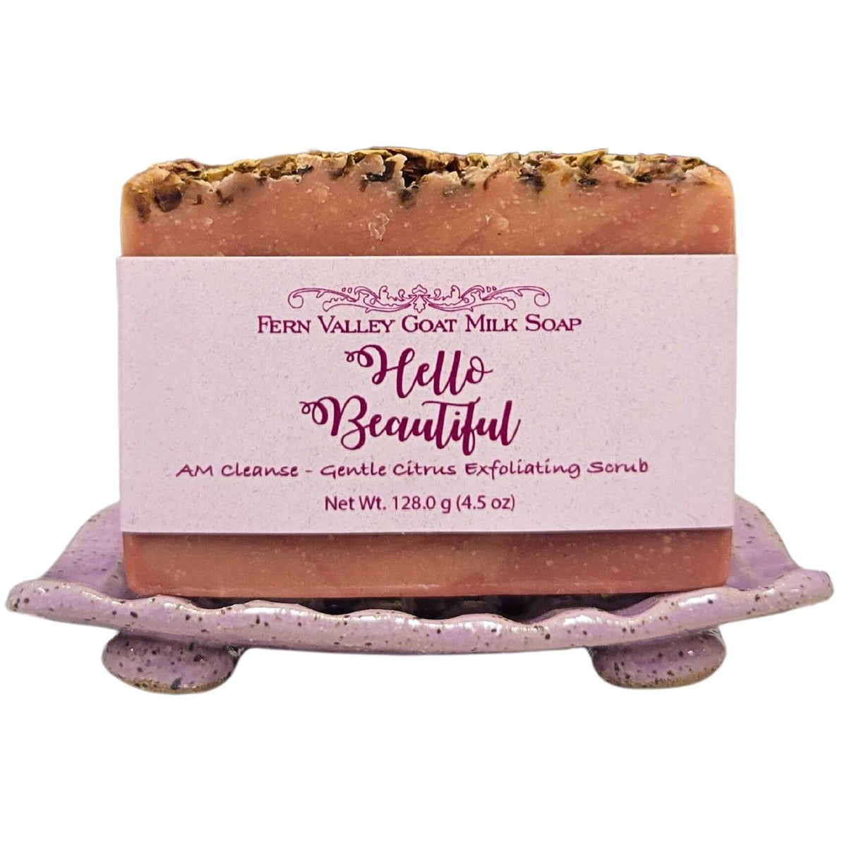 Fern Valley Soap natural goat milk soap with citrus exfoliating scrub for gentle cleansing and skin renewal.