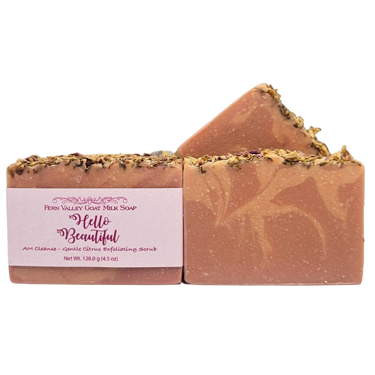 Fern Valley Soap natural goat milk citrus exfoliating scrub soap, ideal for gentle cleansing and skin renewal.
