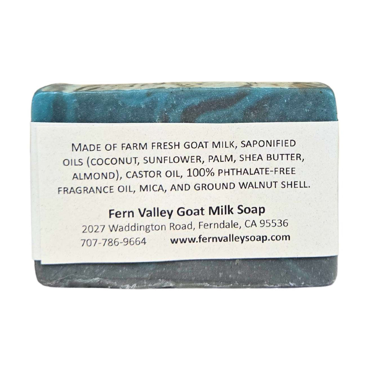 Fern Valley Soap King Natural Goat Milk Soap with exfoliating scrub, featuring a sexy cologne scent and creamy texture.