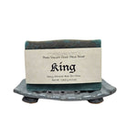 Fern Valley Goat Milk Soap with exfoliating scrub and sexy cologne scent, featuring natural ingredients and creamy texture.
