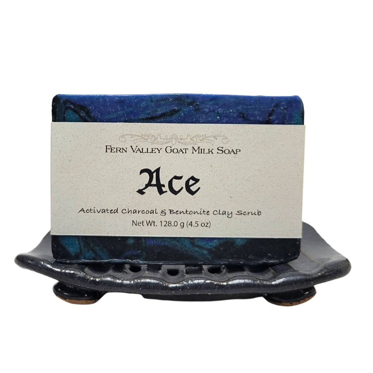 Fern Valley Soap natural goat milk exfoliating soap for men, showcasing the creamy soap bar with a smooth, clean surface.