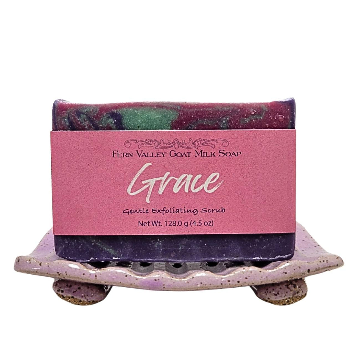 Fern Valley Soap natural goat milk soap with fresh floral scent, featuring a creamy texture and elegant packaging design.