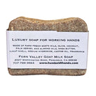 Fern Valley Soap tobacco bay goat milk soap bar, natural hand cleaner with rustic packaging and plant-based ingredients.