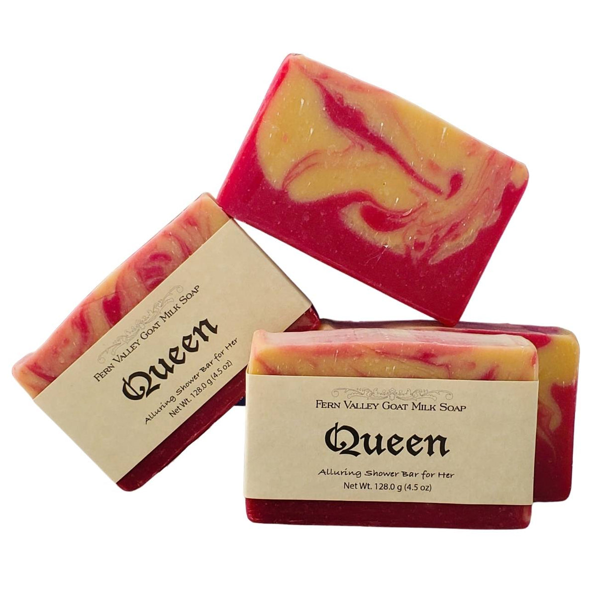 Fern Valley Soap natural goat milk shower bar featuring a luxurious white soap with smooth texture and elegant packaging.