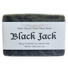 Fern Valley Soap Black Jack goat milk soap bar, exfoliating men's scrub with natural ingredients, suitable for sensitive skin.
