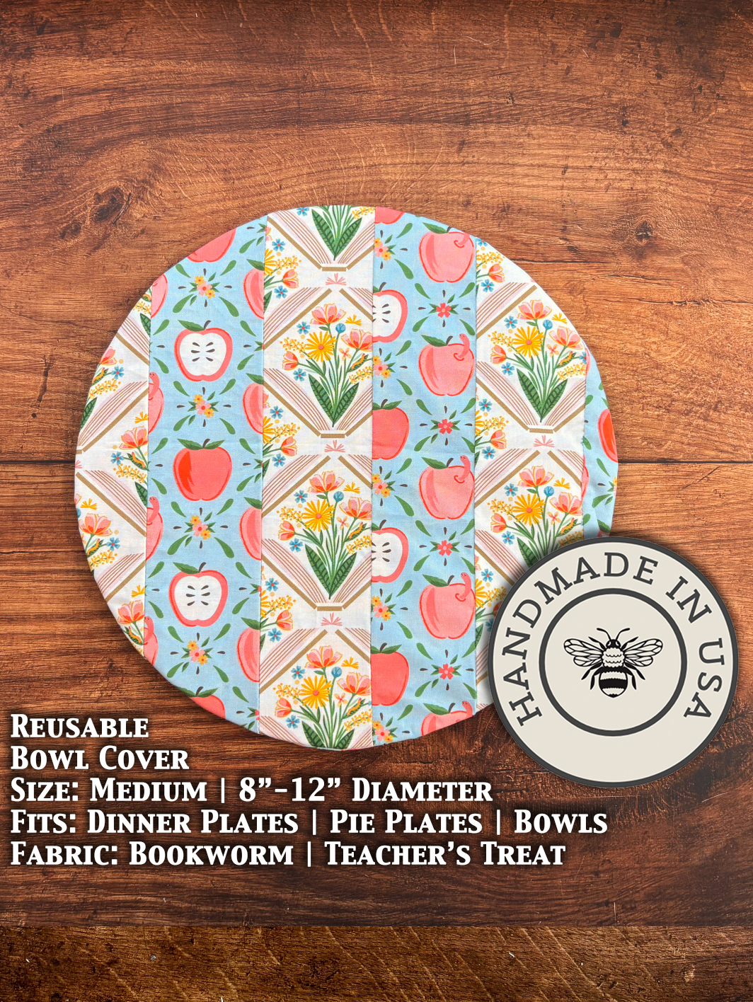 Medium bowl and banneton covers from Five Oaks Farm, featuring rustic design with acorn and bloom patterns for bread proofing.