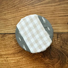 Tiny mushroom jar covers from Five Oaks Farm's From the Farm collection, featuring autumn-inspired mushroom designs.