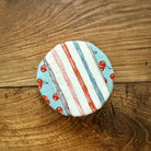 Five Oaks Farm autumn mushroom jar covers featuring tiny mushroom designs, perfect for preserving jars.