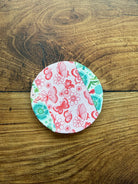 Small jar covers from Five Oaks Farm featuring autumn mushroom and tiny mushroom designs, perfect for preserving jars.