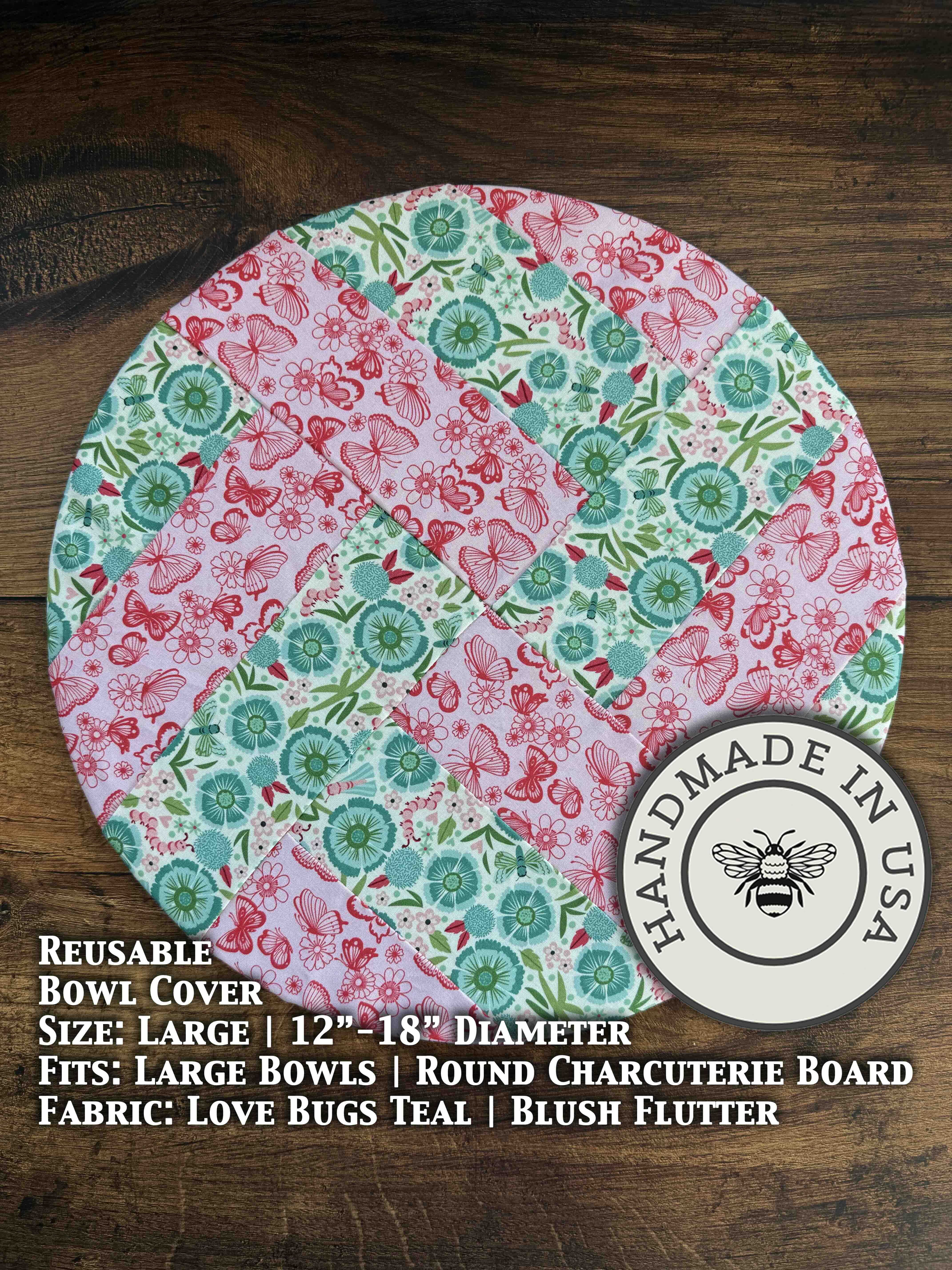 Large mushroom-shaped bowl covers from Five Oaks Farm's From the Farm collection, perfect for protecting food bowls.