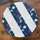 Medium bowl and banneton covers from Five Oaks Farm, featuring autumn mushroom design, used for bread proofing and baking.