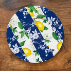 Medium bowl and banneton covers from Five Oaks Farm's From the Farm line, featuring autumn mushroom and tiny mushroom designs.