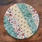 Medium bowl and banneton covers from Five Oaks Farm, featuring autumn mushroom and tiny mushroom designs, perfect for baking.