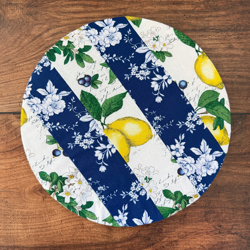 Medium bowl and banneton covers from Five Oaks Farm, featuring autumn mushroom and tiny mushroom designs for bread proofing.