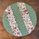 Medium bowl and banneton covers from Five Oaks Farm, featuring autumn mushroom and tiny mushroom designs for bread baking.