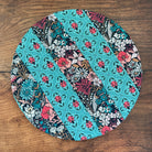 Medium bowl and banneton covers from Five Oaks Farm, featuring autumn mushroom and tiny mushroom designs, for bread proofing.